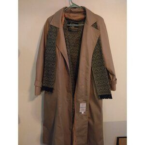 Women's Vintage London Fog Trench Coat Liner and Matching Scarf Size 6P